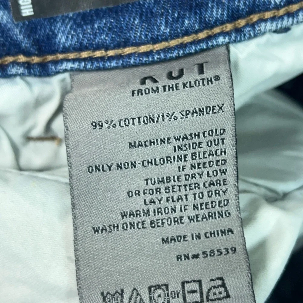 KUT from the Kloth Shorts Womens 8 Blue Jane Casual Distressed Long Jean Denim